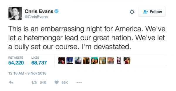 Chris Evans, Donald Trump